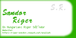 sandor riger business card